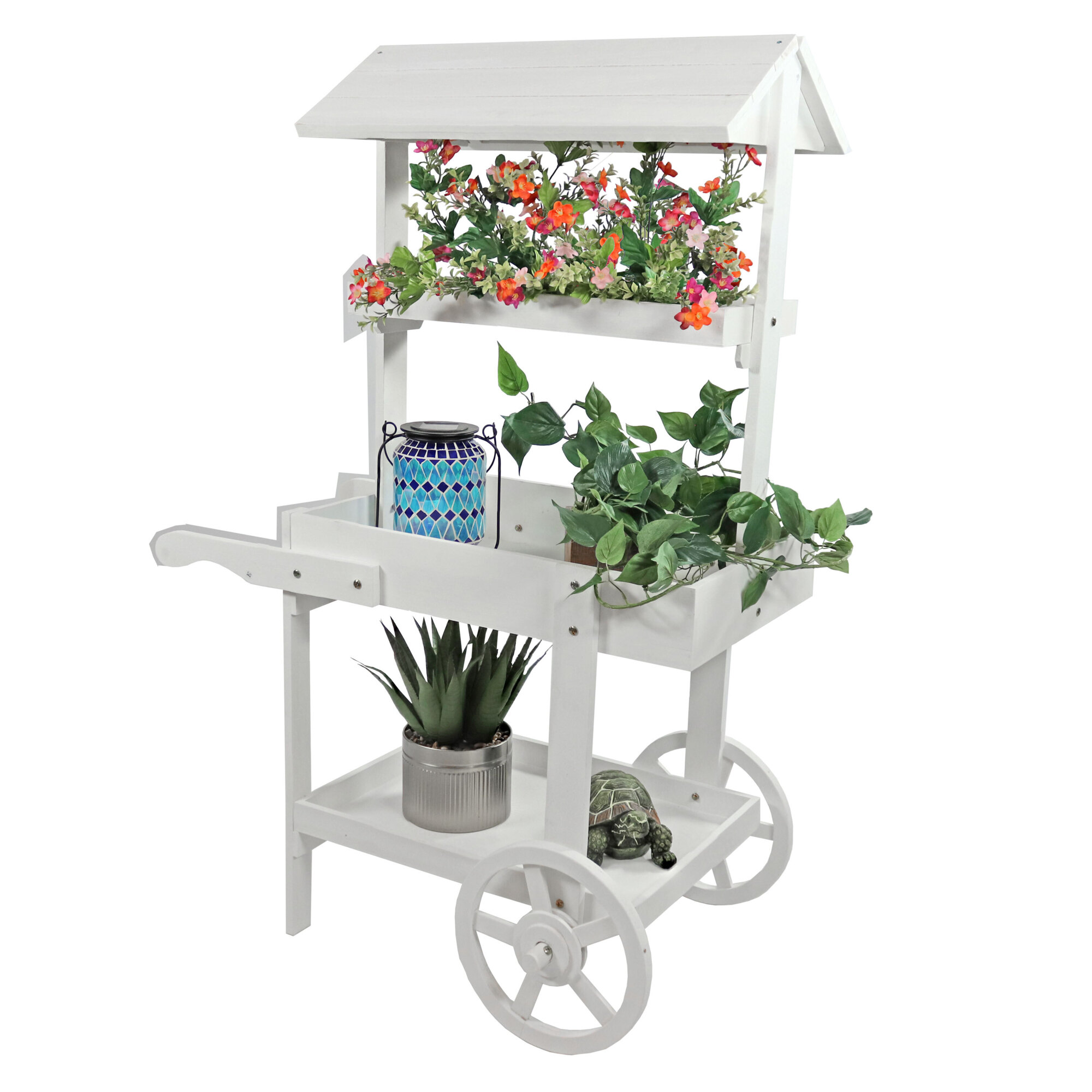 Sunnydaze Decor, Flower Stand Raised Garden Bed - White, Model# IEO-8264